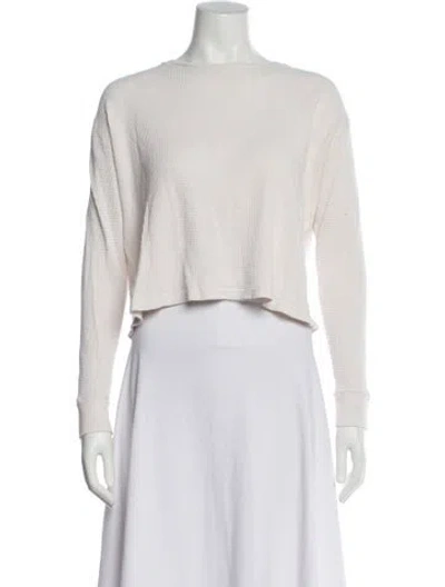 Pre-owned Re/done X Hanes Crew Neck Long Sleeve Crop Top In White