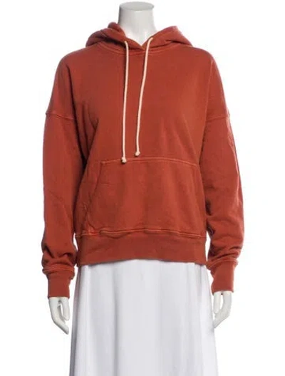 Pre-owned Re/done X Hanes Crew Neck Long Sleeve Hoodie In Orange