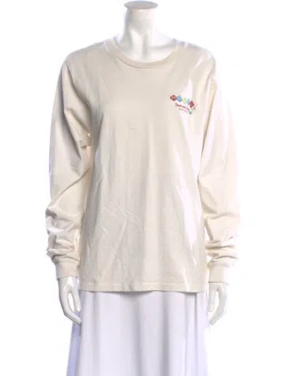 Pre-owned Re/done X Hanes Crew Neck Long Sleeve Sweatshirt In Neutral