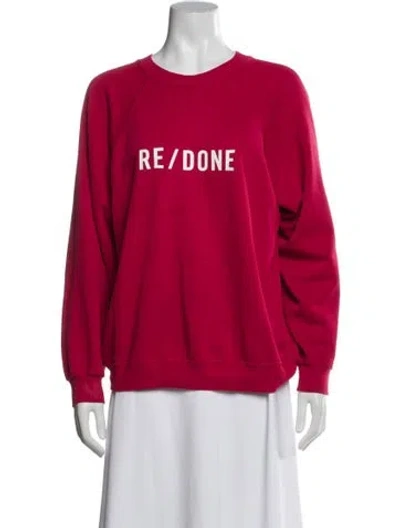 Pre-owned Re/done X Hanes Crew Neck Long Sleeve Sweatshirt In Red