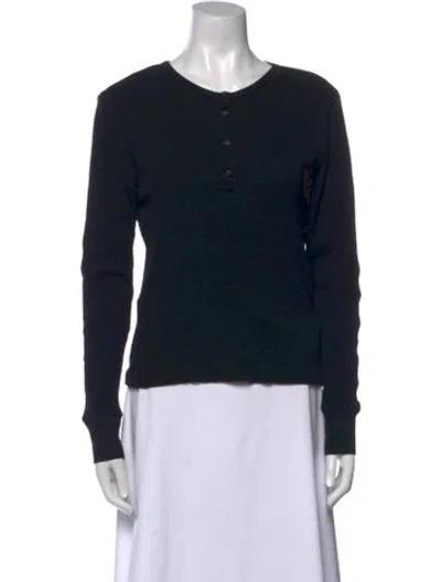 Pre-owned Re/done X Hanes Crew Neck Long Sleeve Top In Black