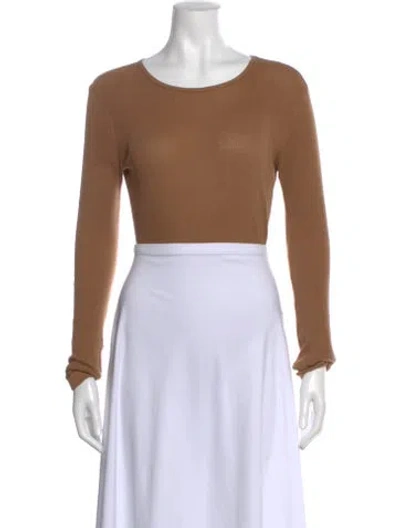 Pre-owned Re/done X Hanes Crew Neck Long Sleeve Top In Brown