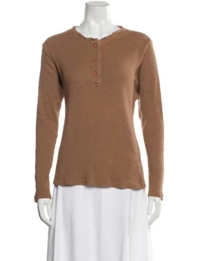 Pre-owned Re/done X Hanes Crew Neck Long Sleeve Top In Neutral