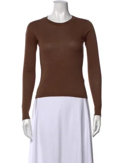 Pre-owned Re/done X Hanes Crew Neck Long Sleeve T-shirt In Brown