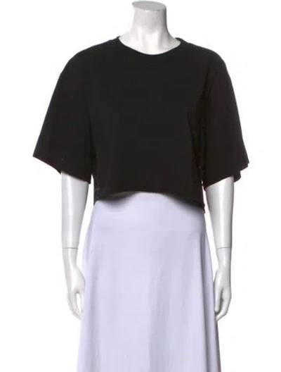 Pre-owned Re/done X Hanes Crew Neck Short Sleeve Crop Top In Black