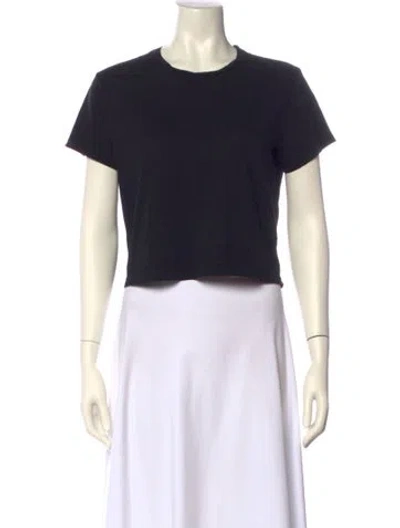 Pre-owned Re/done X Hanes Crew Neck Short Sleeve Crop Top In Black