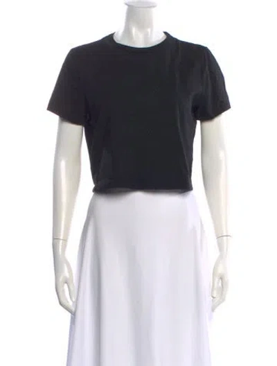 Pre-owned Re/done X Hanes Crew Neck Short Sleeve Crop Top In Black