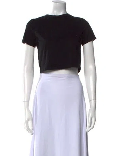Pre-owned Re/done X Hanes Crew Neck Short Sleeve Crop Top In Black