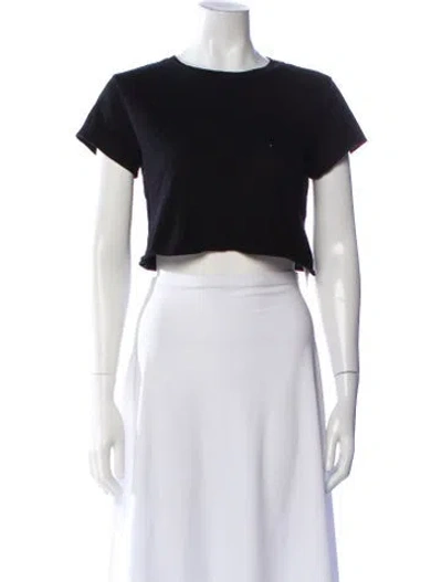 Pre-owned Re/done X Hanes Crew Neck Short Sleeve Crop Top In Black
