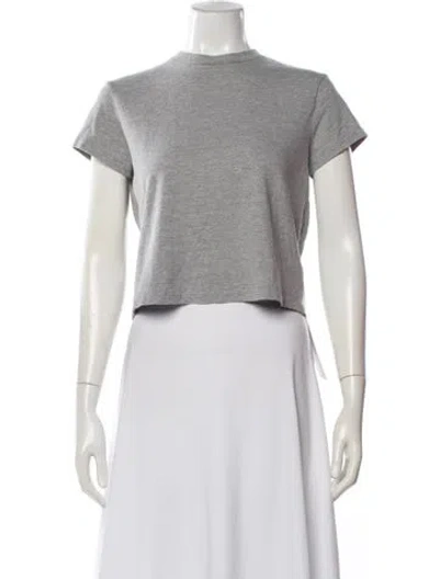 Pre-owned Re/done X Hanes Crew Neck Short Sleeve Crop Top In Gray