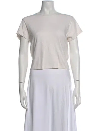 Pre-owned Re/done X Hanes Crew Neck Short Sleeve Crop Top W/ Tags In Neutral