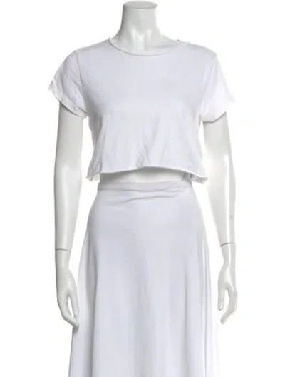 Pre-owned Re/done X Hanes Crew Neck Short Sleeve Crop Top In White