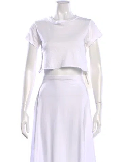 Pre-owned Re/done X Hanes Crew Neck Short Sleeve Crop Top In White