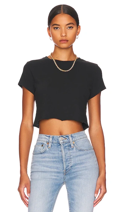 Re/done X Hanes Cropped 60's Slim Tee In Black