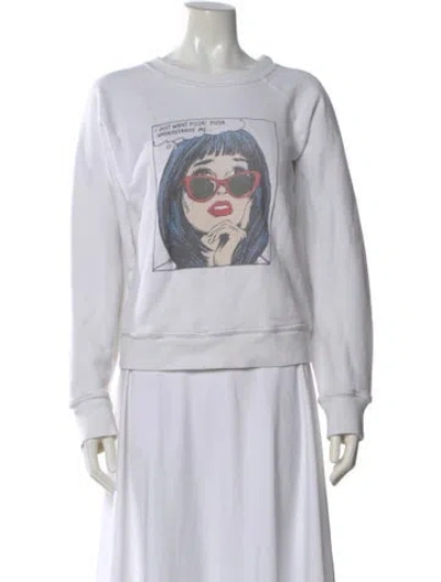 Pre-owned Re/done X Hanes Graphic Print Crew Neck Sweatshirt In White
