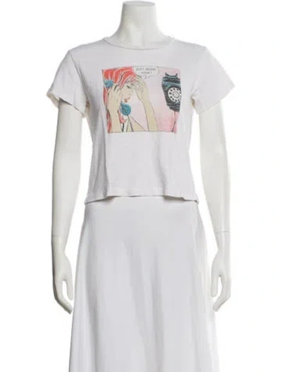 Pre-owned Re/done X Hanes Graphic Print Crew Neck T-shirt In Neutral