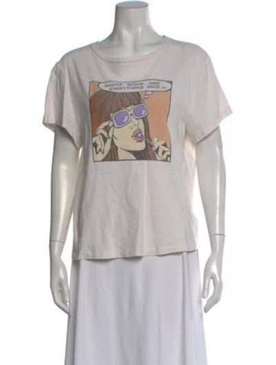 Pre-owned Re/done X Hanes Graphic Print Crew Neck T-shirt In Neutral