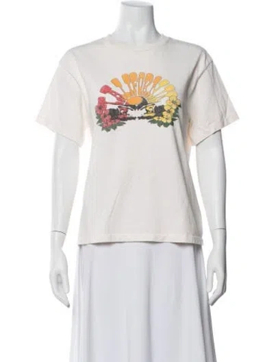 Pre-owned Re/done X Hanes Graphic Print Crew Neck T-shirt In Neutral