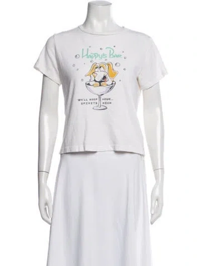 Pre-owned Re/done X Hanes Graphic Print Crew Neck T-shirt In Neutral