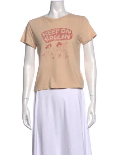 Pre-owned Re/done X Hanes Graphic Print Crew Neck T-shirt In Neutral