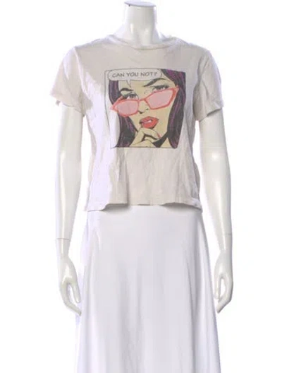 Pre-owned Re/done X Hanes Graphic Print Crew Neck T-shirt In White