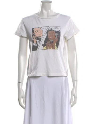 Pre-owned Re/done X Hanes Graphic Print Crew Neck T-shirt In White