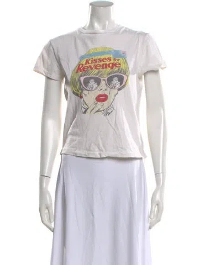 Pre-owned Re/done X Hanes Graphic Print Crew Neck T-shirt In White