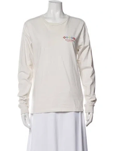 Pre-owned Re/done X Hanes Graphic Print Crew Neck T-shirt In White