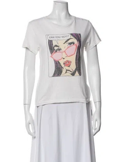 Pre-owned Re/done X Hanes Graphic Print Crew Neck T-shirt In White