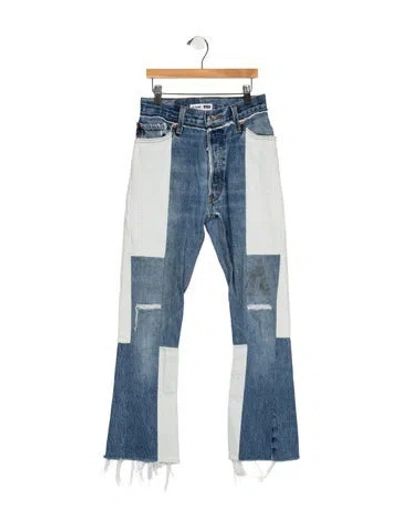 Pre-owned Re/done X Hanes High-rise Flared Jeans In Blue