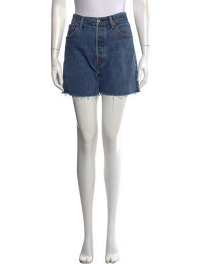 Pre-owned Re/done X Hanes Mini Shorts In Blue