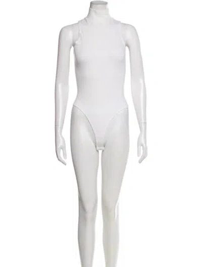 Pre-owned Re/done X Hanes Mock Neck Sleeveless Bodysuit In Neutral