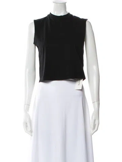 Pre-owned Re/done X Hanes Mock Neck Sleeveless Crop Top In Black