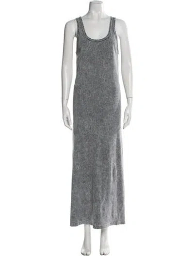 Pre-owned Re/done X Hanes Scoop Neck Long Dress In Blue