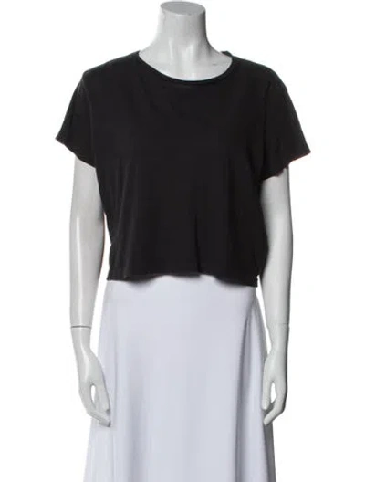 Pre-owned Re/done X Hanes Scoop Neck Short Sleeve Crop Top In Blue