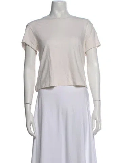 Pre-owned Re/done X Hanes Scoop Neck Short Sleeve Crop Top In Neutral
