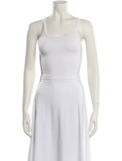 Pre-owned Re/done X Hanes Scoop Neck Sleeveless Crop Top In White