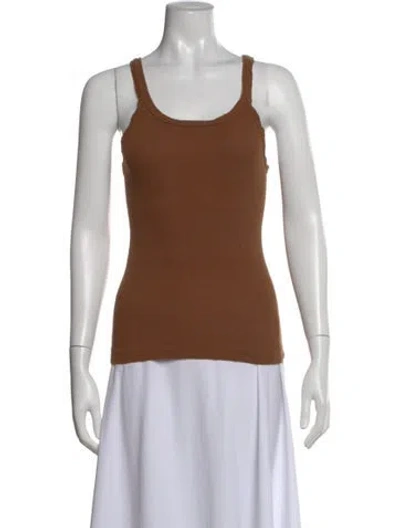 Pre-owned Re/done X Hanes Scoop Neck Sleeveless Top In Brown