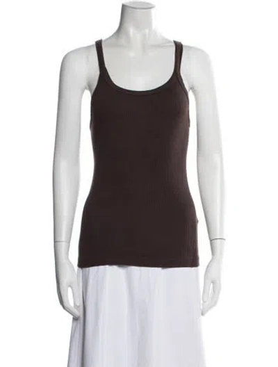 Pre-owned Re/done X Hanes Scoop Neck Sleeveless Top In Brown