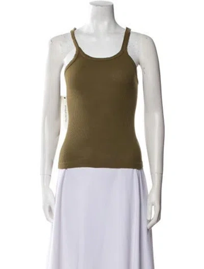 Pre-owned Re/done X Hanes Scoop Neck Sleeveless Top In Green