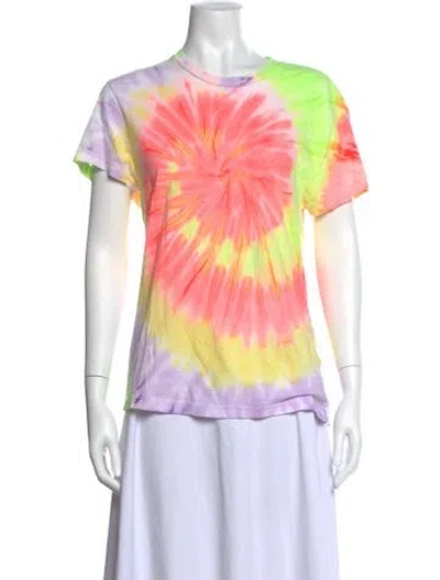 Pre-owned Re/done X Hanes Tie-dye Print Crew Neck T-shirt In Yellow