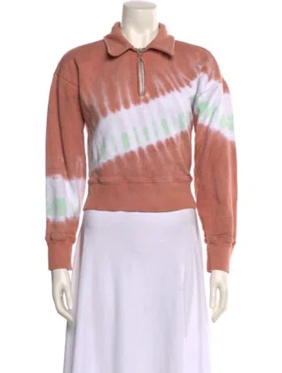 Pre-owned Re/done X Hanes Tie-dye Print Long Sleeve Sweatshirt In Orange