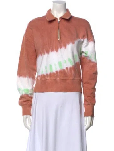 Pre-owned Re/done X Hanes Tie-dye Print Long Sleeve Sweatshirt In Orange
