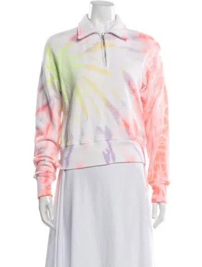 Pre-owned Re/done X Hanes Tie-dye Print Long Sleeve Sweatshirt In White
