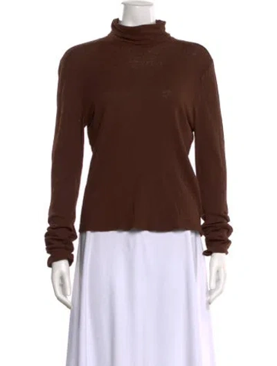 Pre-owned Re/done X Hanes Turtleneck Long Sleeve Top In Brown