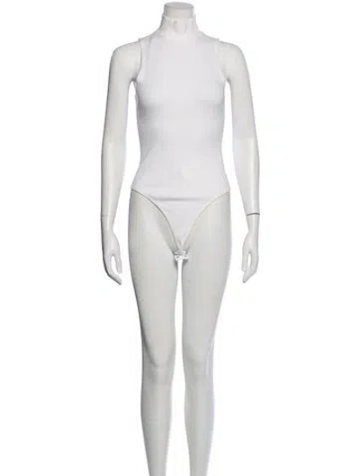 Pre-owned Re/done X Hanes Turtleneck Sleeveless Bodysuit In White