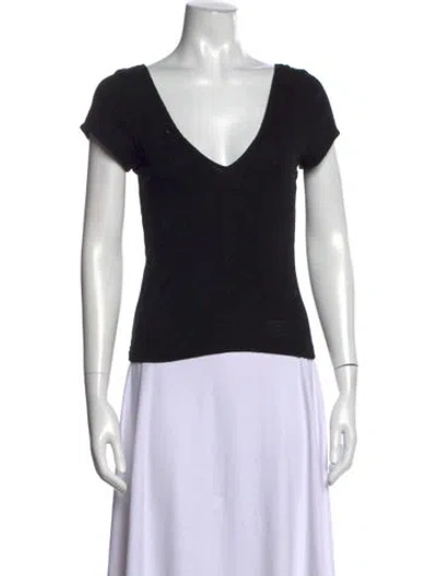 Pre-owned Re/done X Hanes V-neck Short Sleeve T-shirt In Black