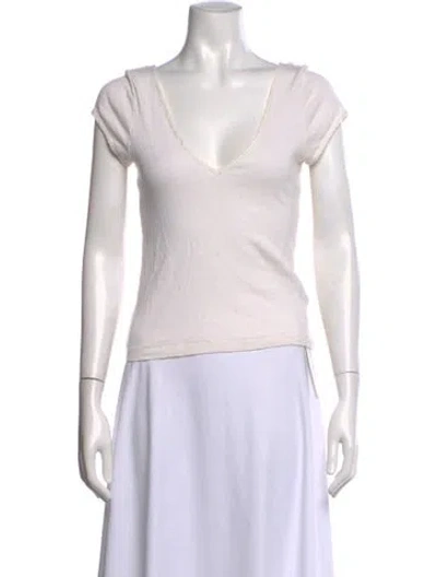 Pre-owned Re/done X Hanes V-neck Short Sleeve T-shirt In Neutral