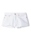 Re/done X Levi's Frayed-hem Denim Shorts In White