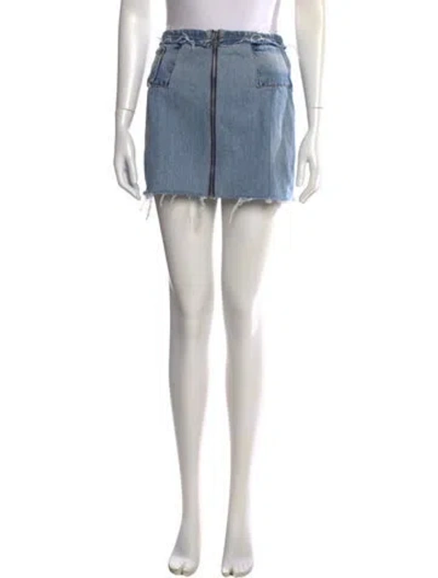 Pre-owned Re/done X Levi's Distressed Accents Mini Skirt In Blue